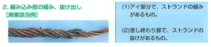 玉掛ワイヤーロープの点検廃棄基準